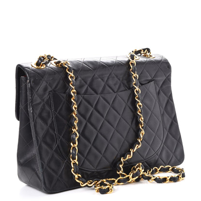 Chanel Lambskin Quilted XL Jumbo Single Flap Black 4 of 15