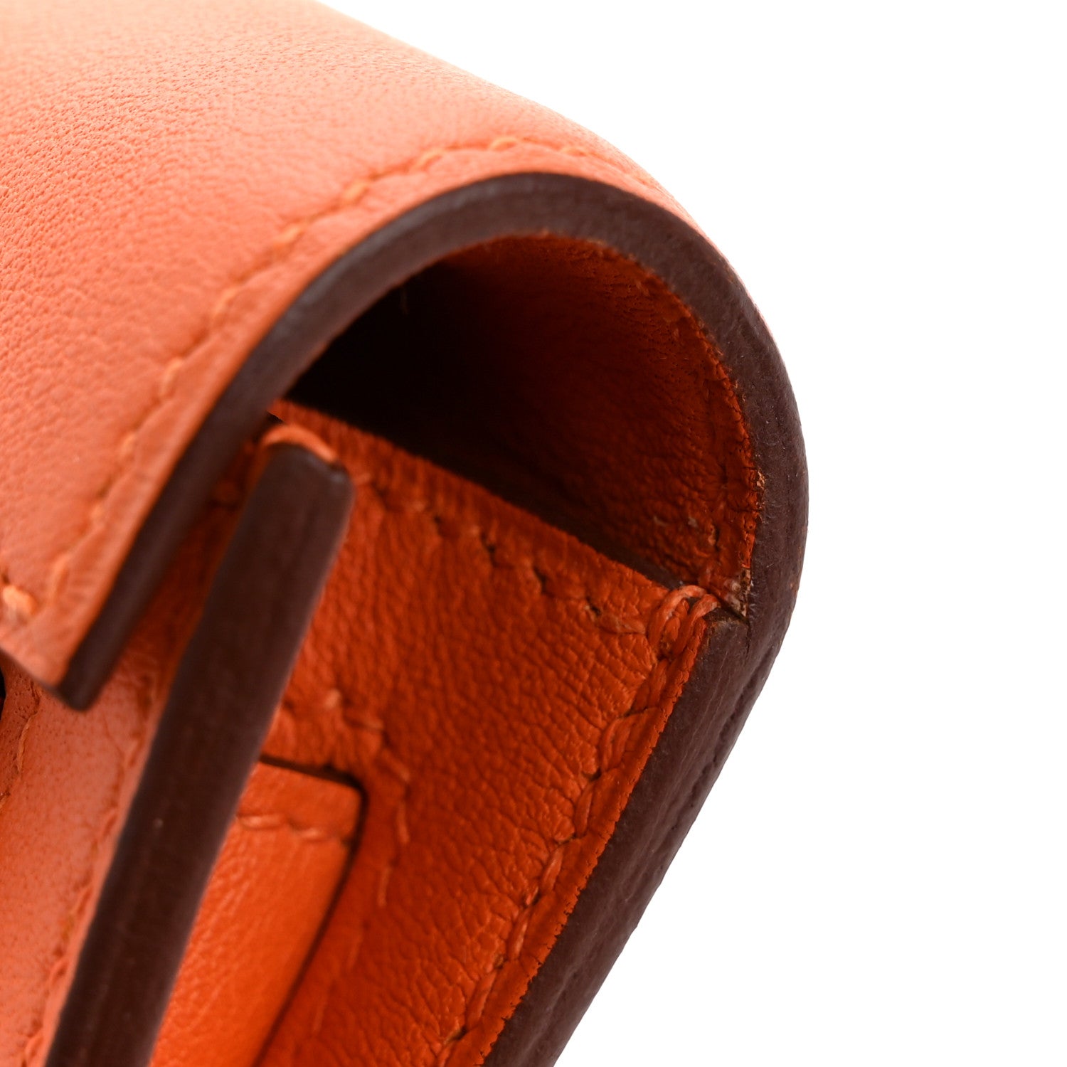 Hermes Swift Kelly Cut Clutch Pochette Orange 10 of 10