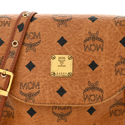 MCM Visetos Small Flap Shoulder Bag Cognac 7 of 13
