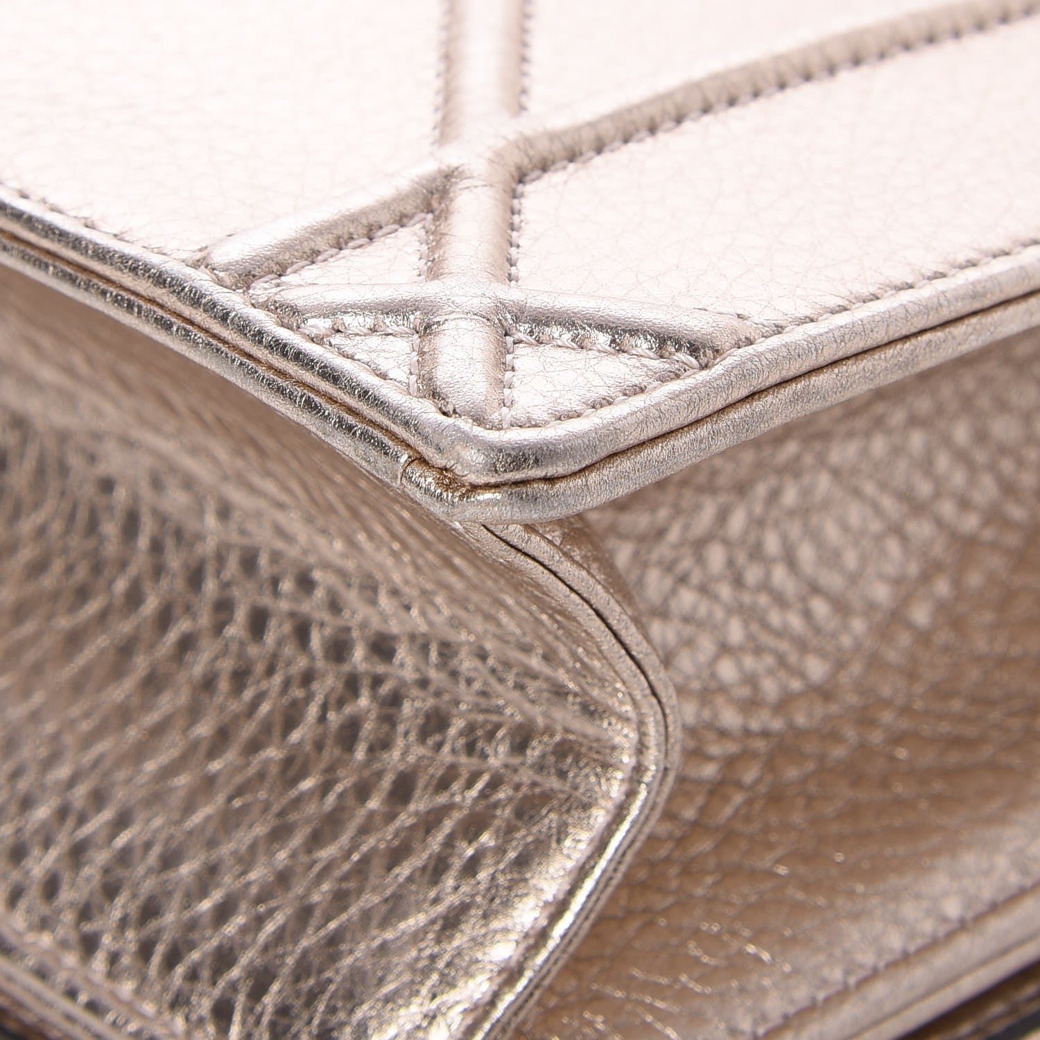 Christian Dior Metallic Grained Calfskin Small Diorama Flap Bag Copper 12 of 12