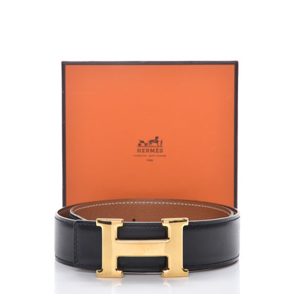 Hermes Box Epsom 32mm H Belt 65 Black Gold 11 of 11