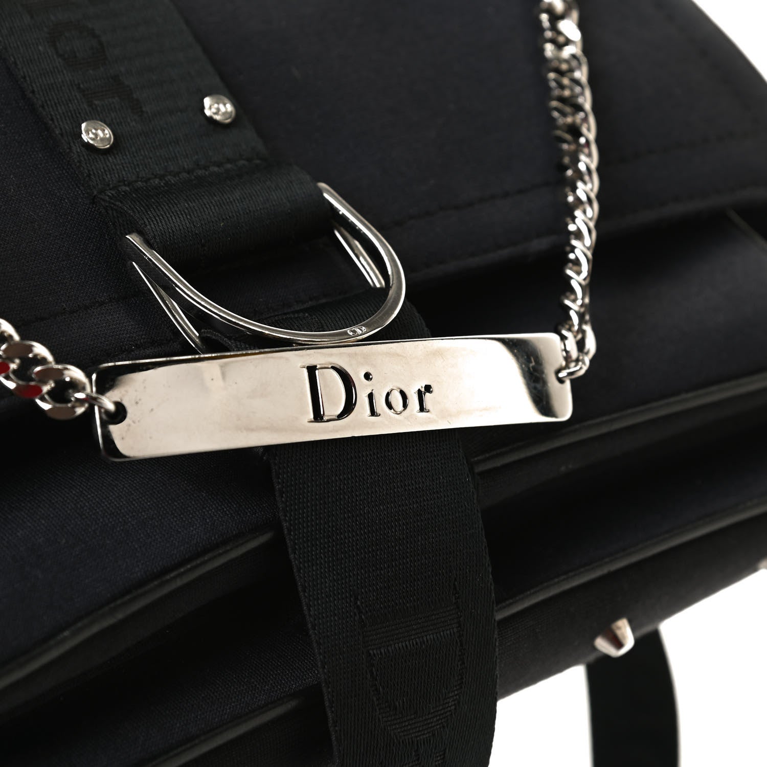 Christian Dior Silk Jersey Crystal Hardcore Clutch Black 14 of 17