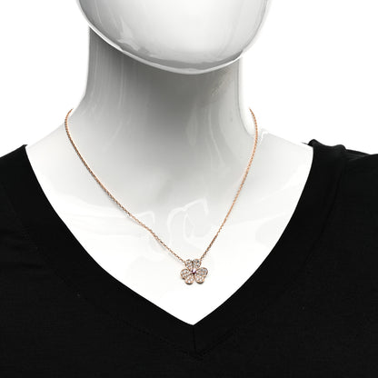 Van Cleef & Arpels 18K Rose Gold Diamond Pink Sapphire Small Frivole Pendant Necklace 2 of 5