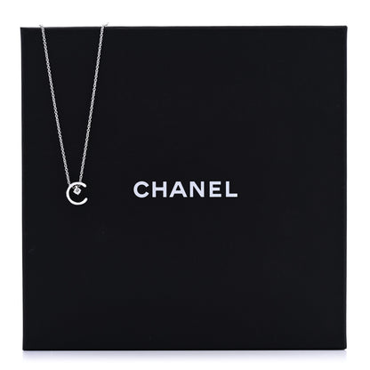 Chanel 18K White Gold Diamond Coco Crush C Necklace 6 of 6