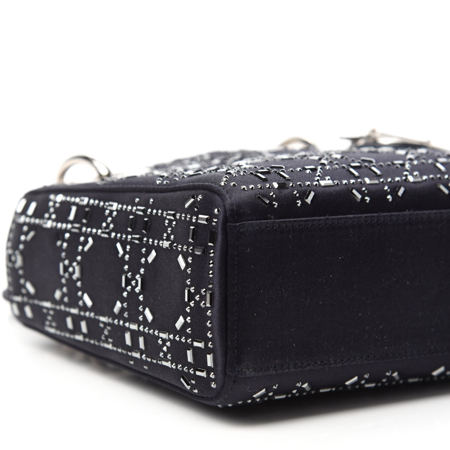 Christian Dior Satin Crystal Cannage Mini Lady Dior Black 6 of 10