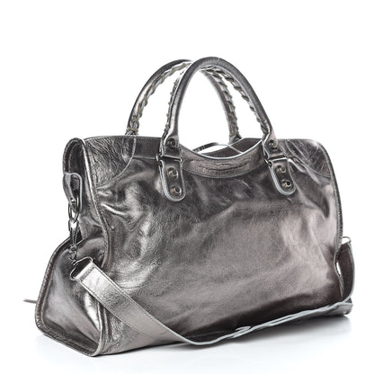Balenciaga Metallic Agneau Classic Hardware City Pewter 3 of 9