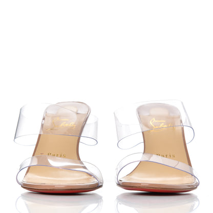 Christian Louboutin Patent PVC Just Nothing 85 Slide Sandals 38 Nude 2 of 9