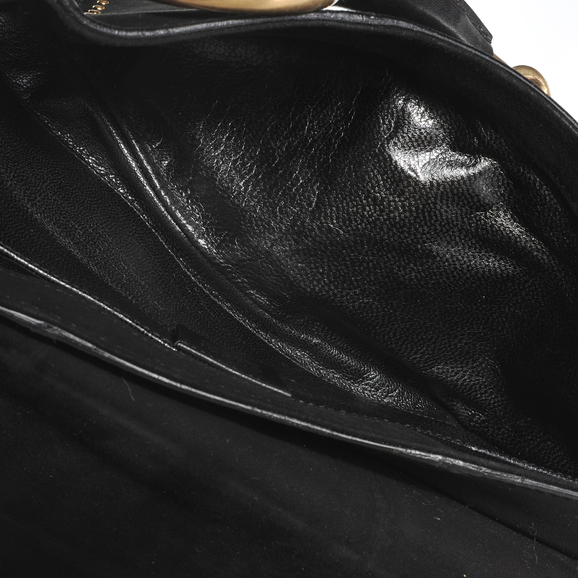 Gucci Suede Studded Horsebit Clutch Bag Black 7 of 7