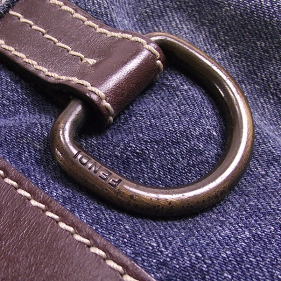 Denim Buckle Strap Shoulder Bag Blue