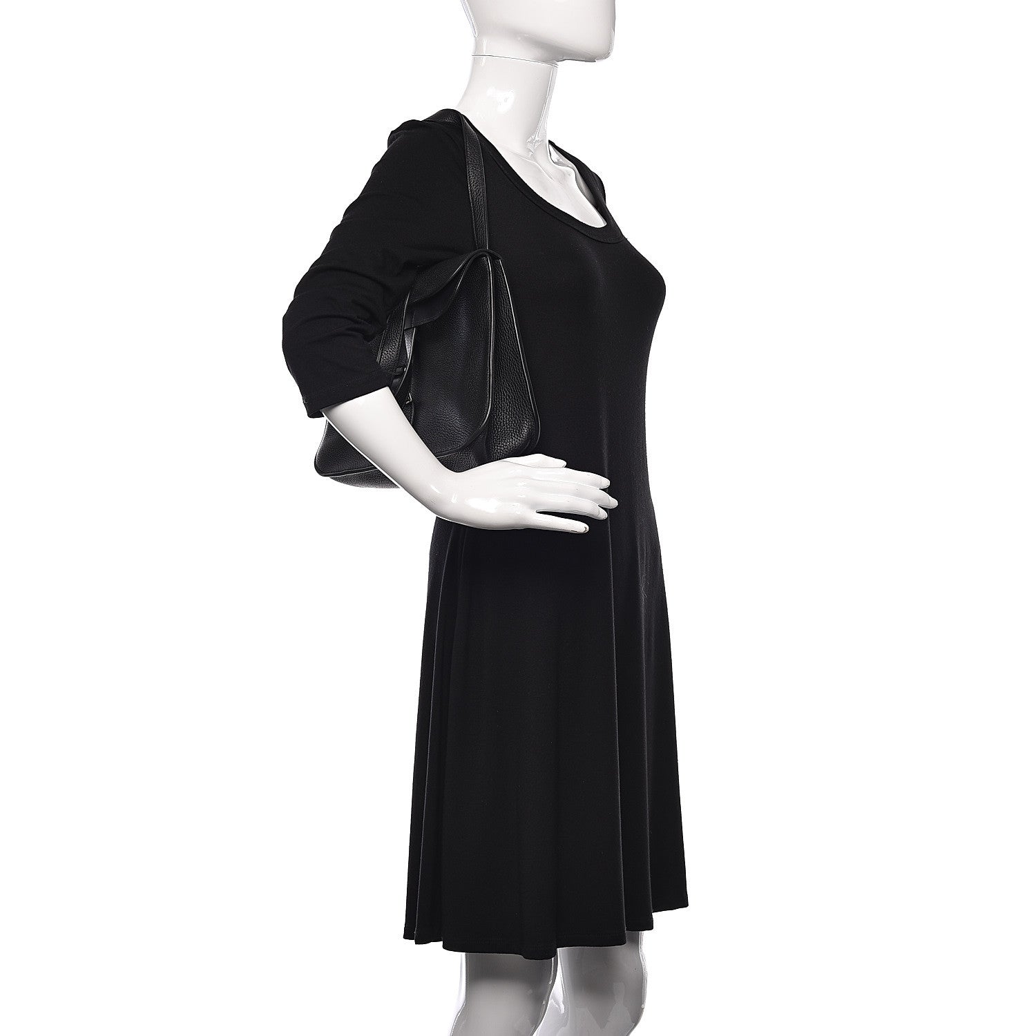 Hermes Taurillon Clemence Halzan 31 GM Black 2 of 9