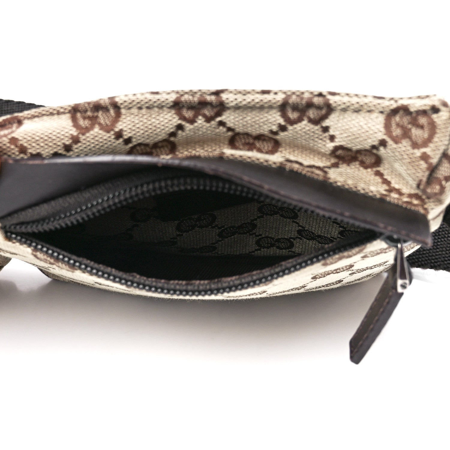 Gucci GG Monogram Double Pocket Belt Bag Dark Brown 5 of 14