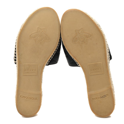 Gucci Nappa Matelasse GG Marmont Espadrille Slide Sandals 39.5 Black 5 of 9