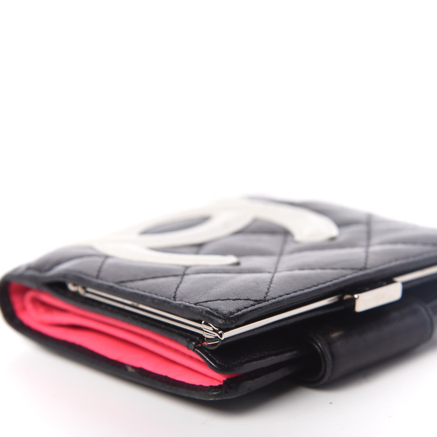 Chanel Calfskin Quilted Cambon Bi-Fold Wallet Black White 10 of 10