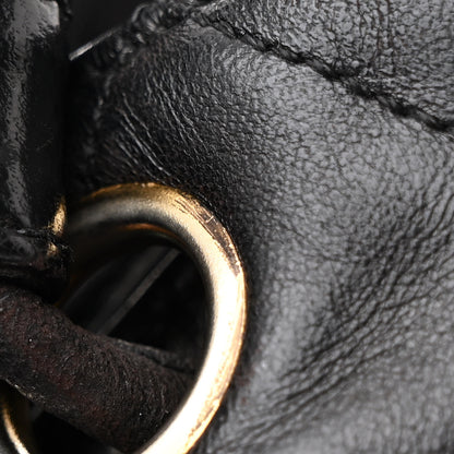 Chanel Lambskin Quilted Drawstring Backpack Black 13 of 18