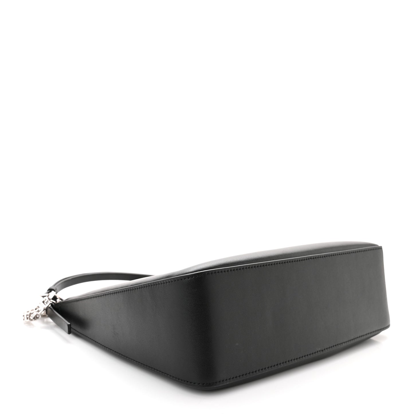 Smooth Calfskin Small Moon Cut Out Shoulder Bag Black