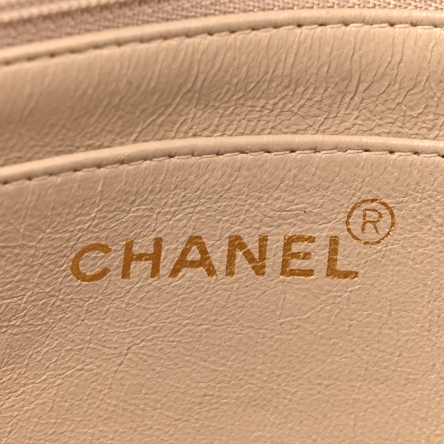 Lambskin Quilted Small Single Flap Beige