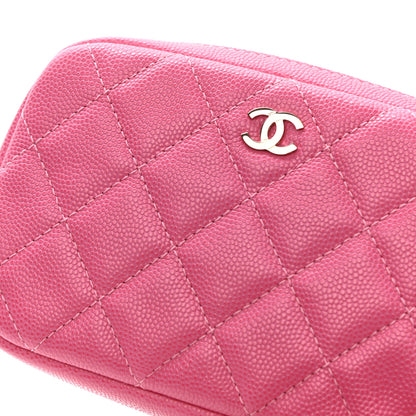 Chanel Caviar Quilted Small Curvy Pouch Cosmetic Case Pink 8 of 8