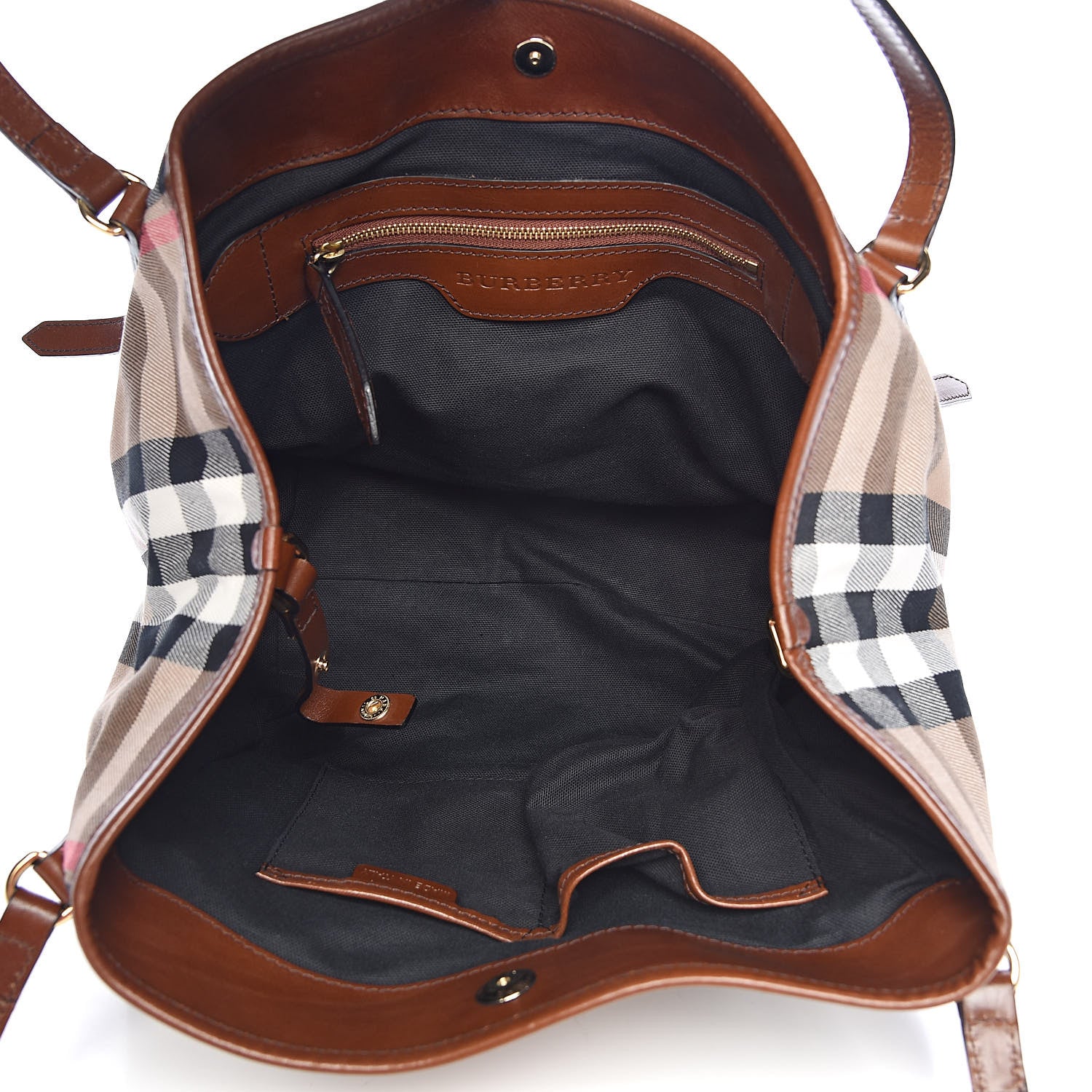 Burberry House Check Small Canterbury Tote Dark Tan 5 of 11