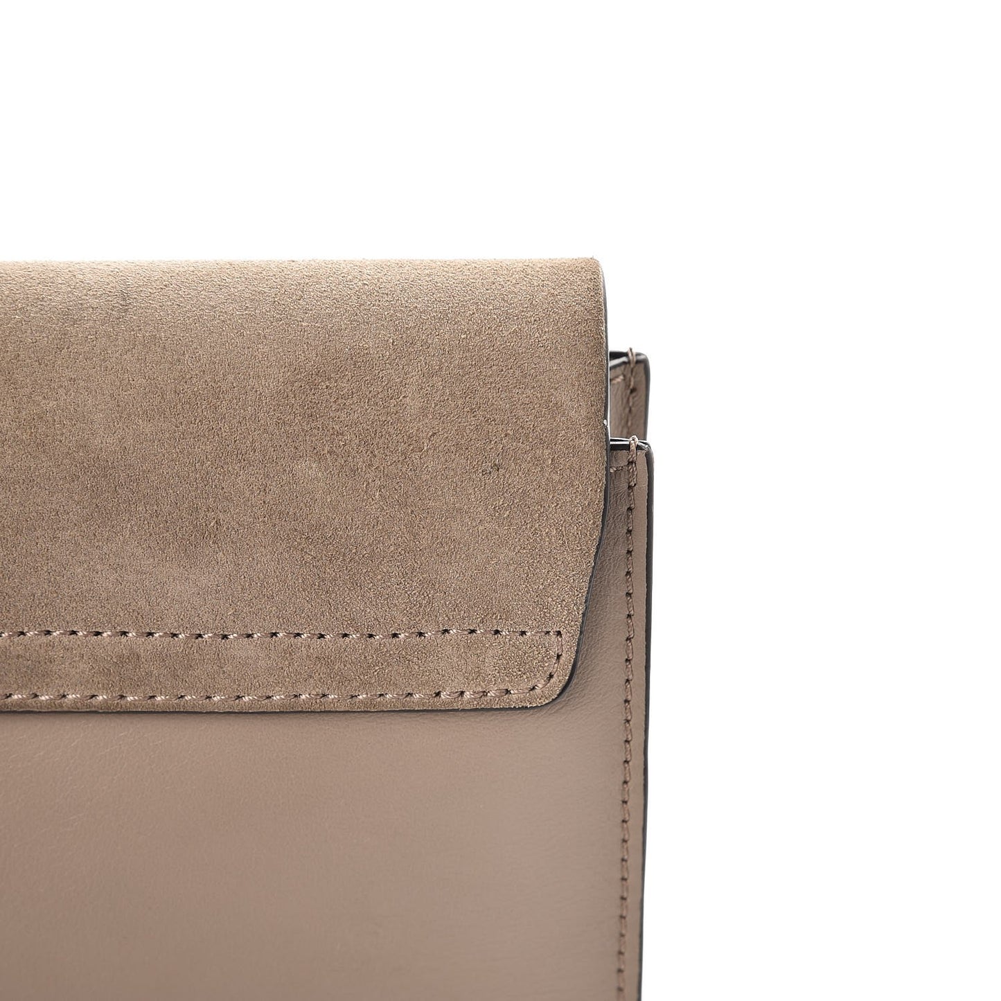 Suede Calfskin Faye Clutch Motty Grey