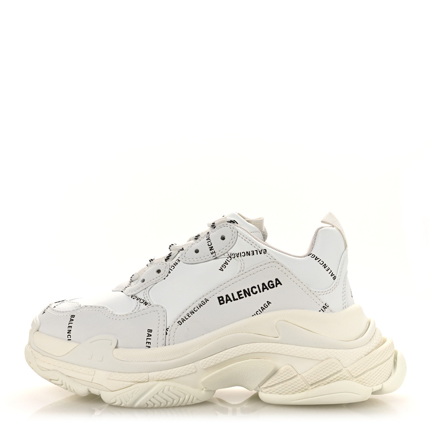 Balenciaga Technical Fabric Allover Logo Womens Triple S Sneakers