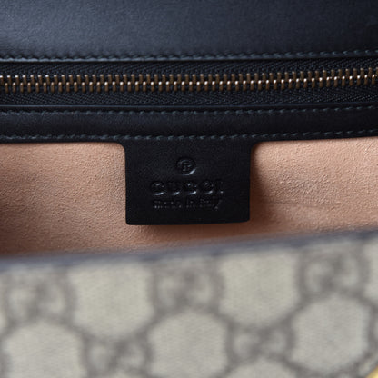 Gucci GG Supreme Monogram Small Osiride Top Handle Bag Black Gold 9 of 11