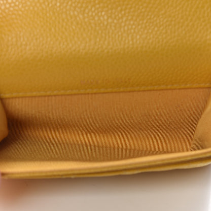 Chanel Caviar Quilted Flap Card Holder Yellow 7 of 11