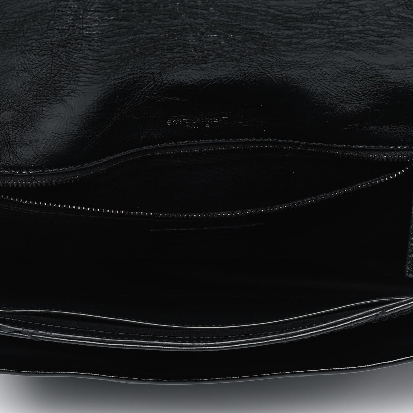 Crinkled Calfskin Matelasse Monogram Medium Niki Chain Satchel Black