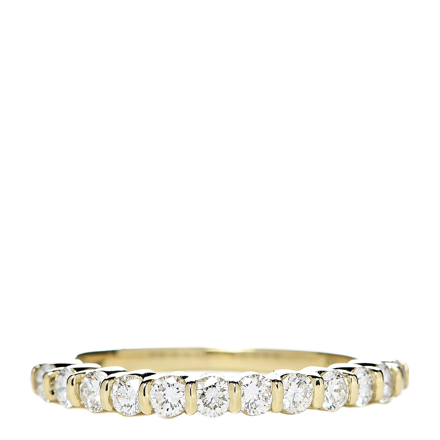 Tiffany 18K Yellow Gold Diamond Half Circle Band Ring 49 4.75 1 of 6