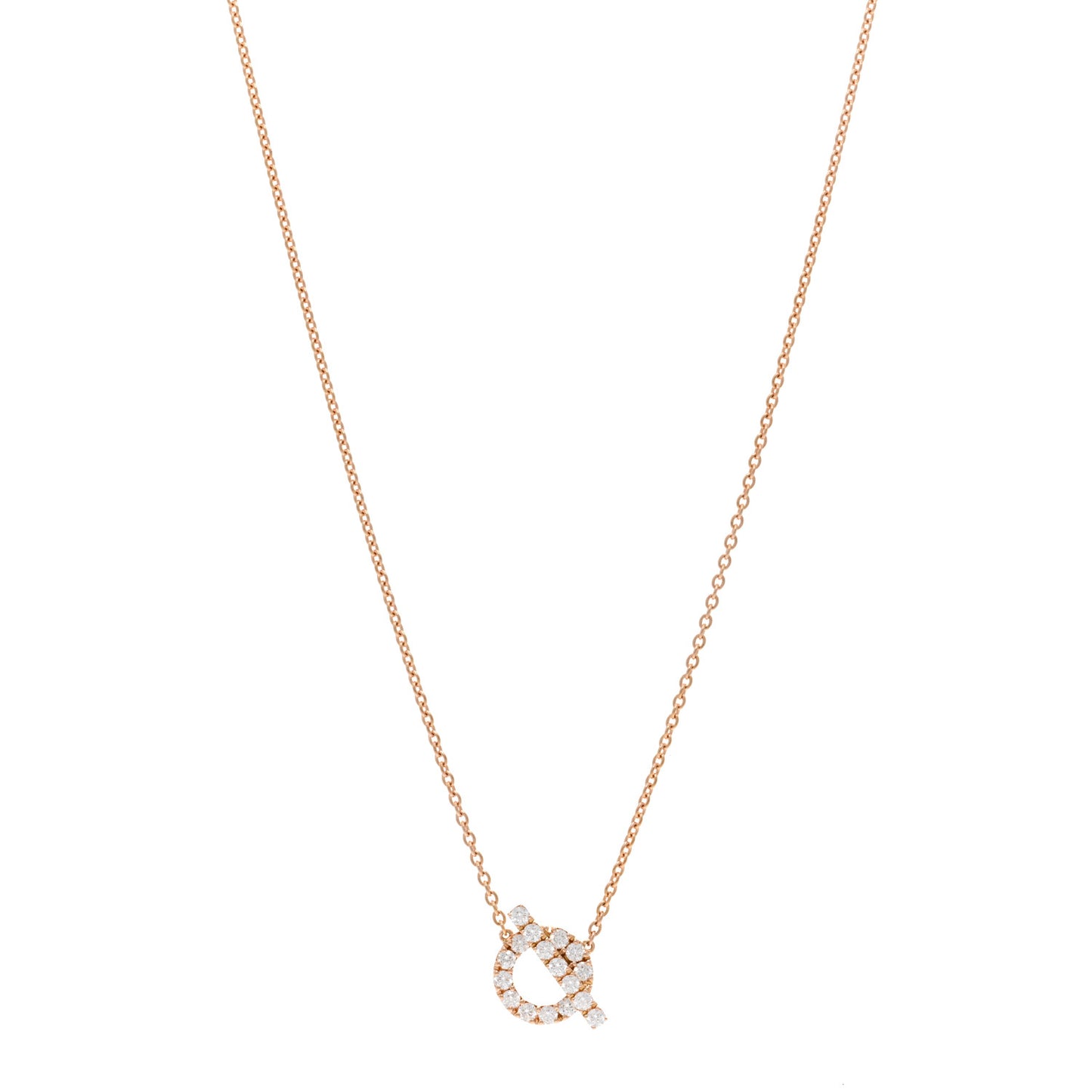 18K Rose Gold Diamond Finesse Pendant Necklace