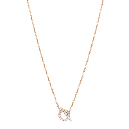 Hermes 18K Rose Gold Diamond Finesse Pendant Necklace 1 of 6