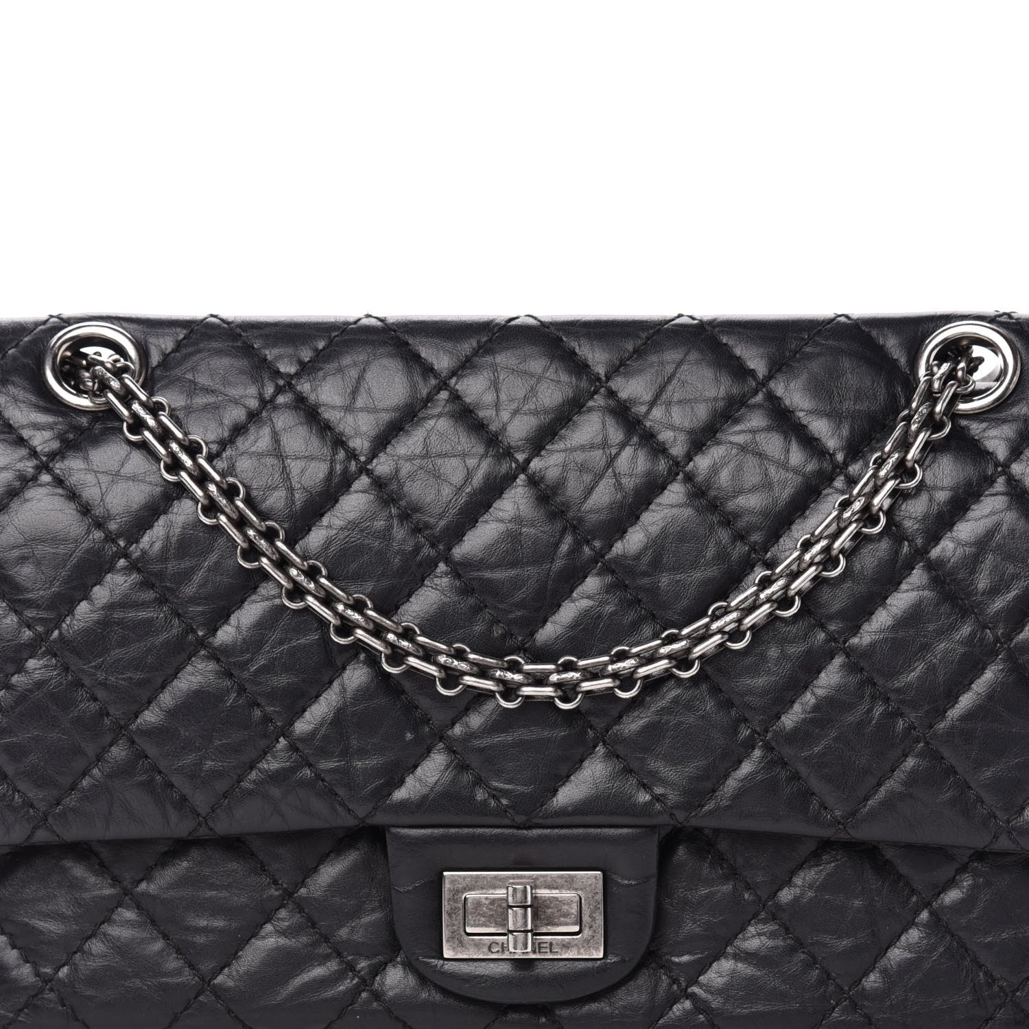 Chanel Aged Calfskin Quilted 2.55 Reissue 225 Flap Black 11 of 14
