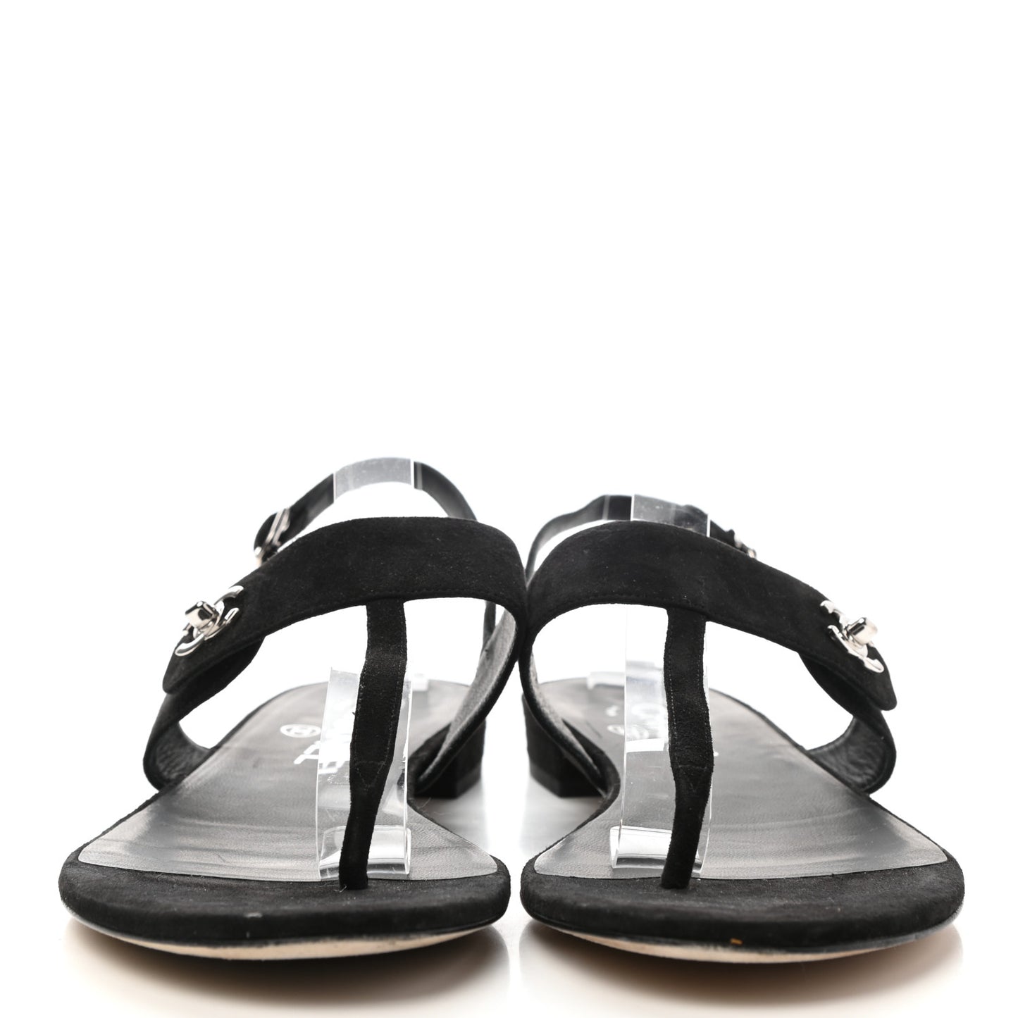 Suede CC Thong Sandals 39.5 Black
