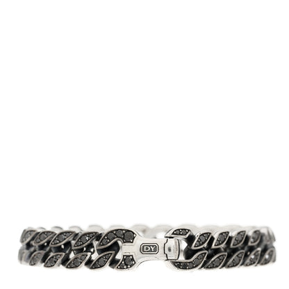 David Yurman Sterling Silver Black Diamond Curb Chain Bracelet 2 of 3