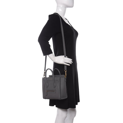 Celine Baby Drummed Calfskin Nano Luggage Kohl 2 of 18