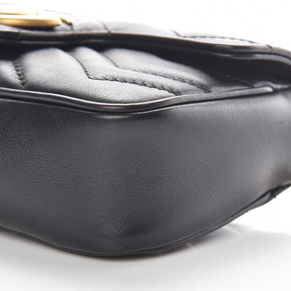 Gucci Calfskin Matelasse Super Mini GG Marmont Shoulder Bag Black 6 of 10