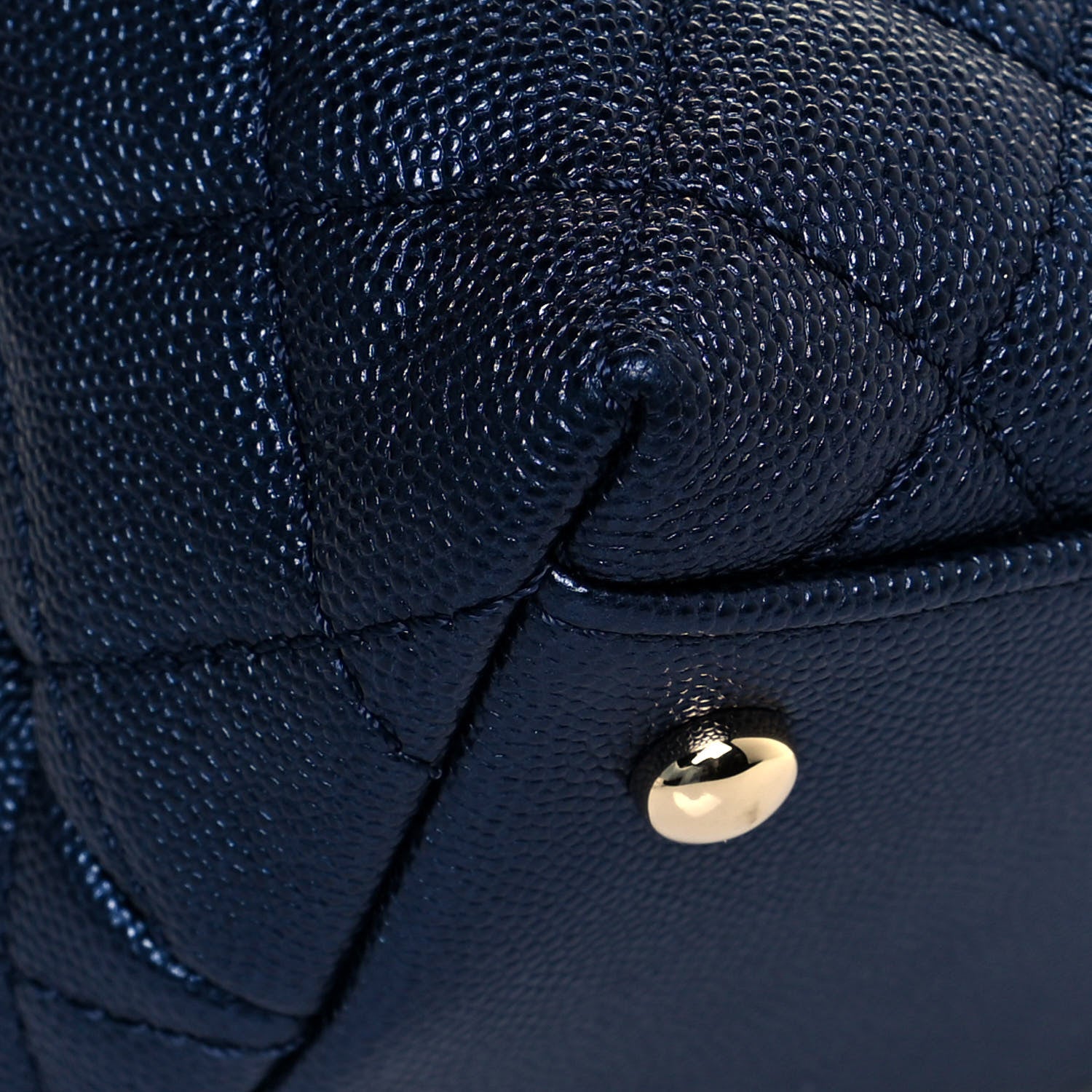Chanel Iridescent Caviar Quilted Small Coco Handle Flap Dark Blue 9 of 14