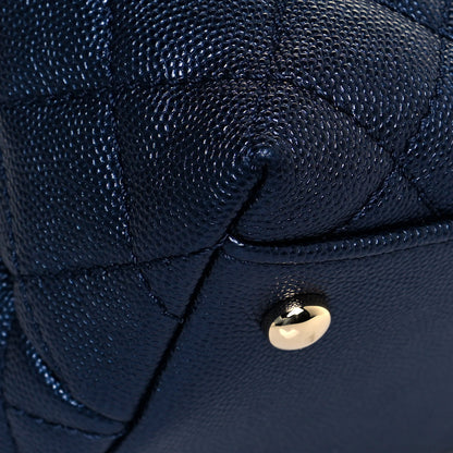 Chanel Iridescent Caviar Quilted Small Coco Handle Flap Dark Blue 9 of 14