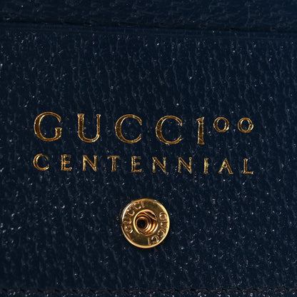 Gucci GG Supreme Kaleidoscope Calfskin Script Logo Gucci 100 Card Case Wallet Blue Orange Multicolor Blue Agata 7 of 8