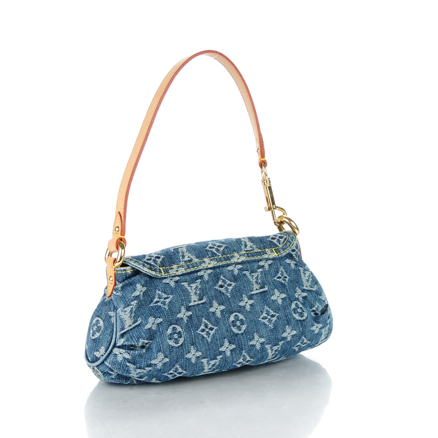 Monogram Denim Mini Pleaty Blue