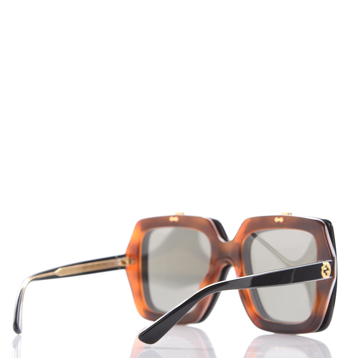 Gucci Acetate Oversized Flip Up Sunglasses GG0088S Tortoise Black 6 of 8