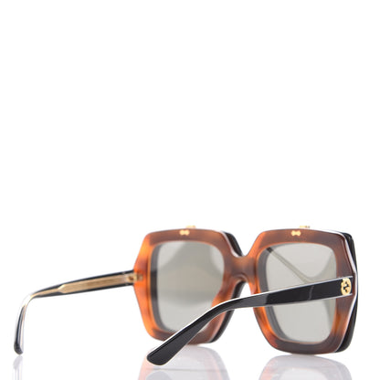 Gucci Acetate Oversized Flip Up Sunglasses GG0088S Tortoise Black 6 of 8