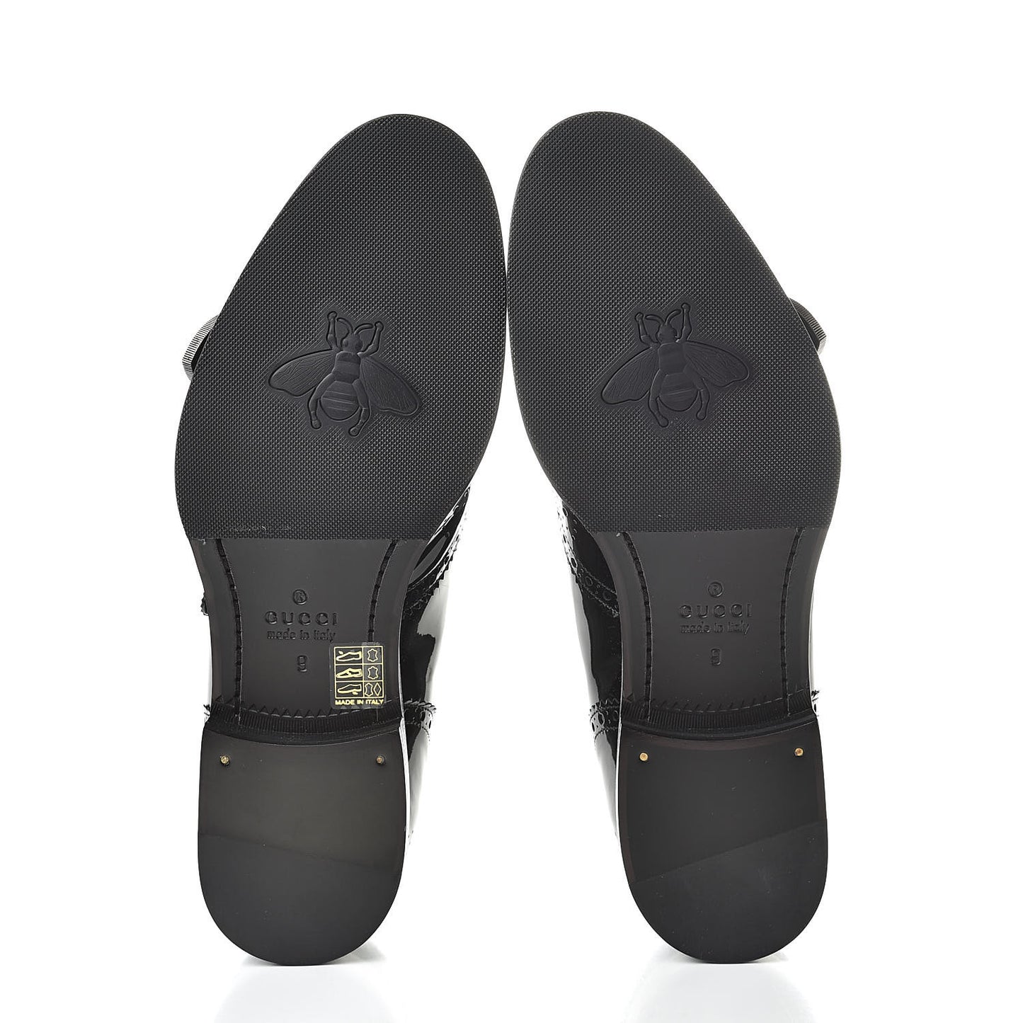 Vernice Crystal Bee Embroidered Mens Queercore Brogue Monk Strap Loafers 9 Black