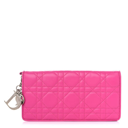 Christian Dior Lambskin Cannage Lady Dior Wallet Organizer Rose Sorbet 1 of 10