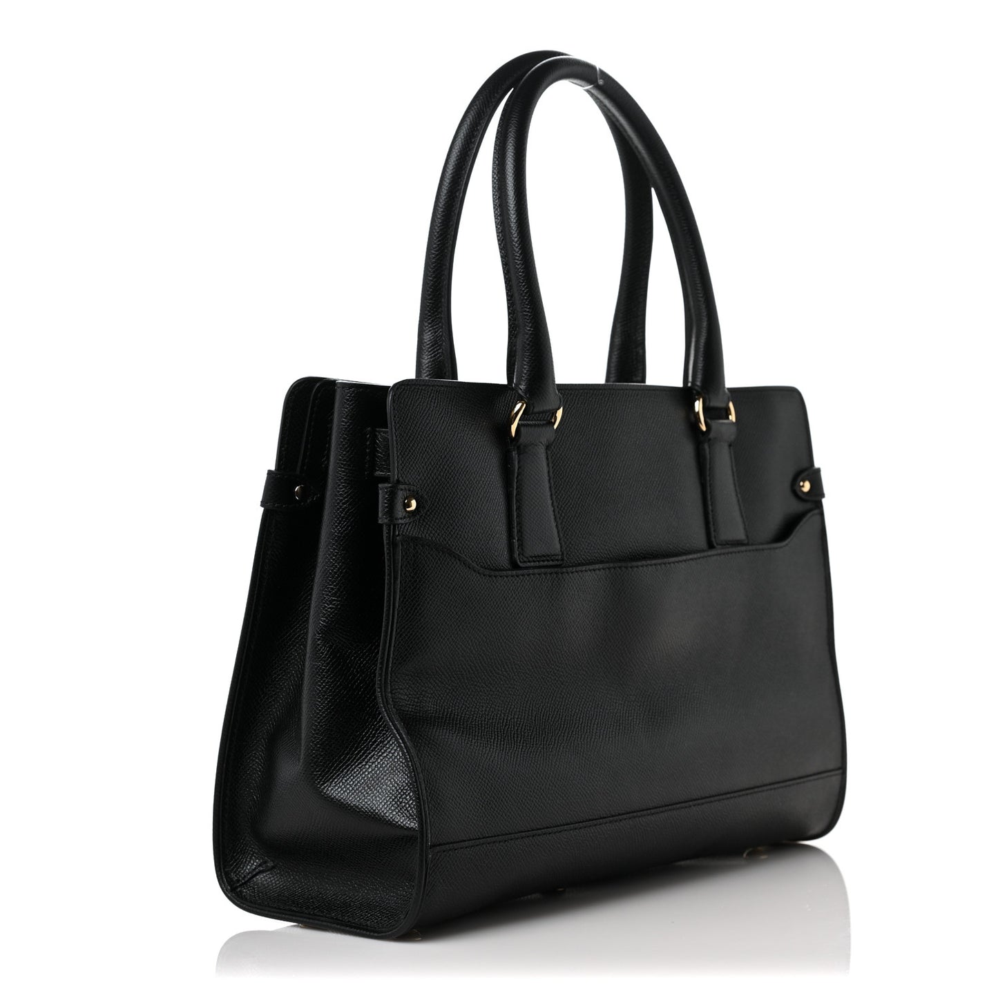 Hammered Calfskin Briana Tote Black
