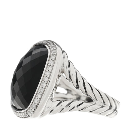 David Yurman Sterling Silver Diamond Black Onyx 17mm Albion Ring 56 7.5 3 of 5