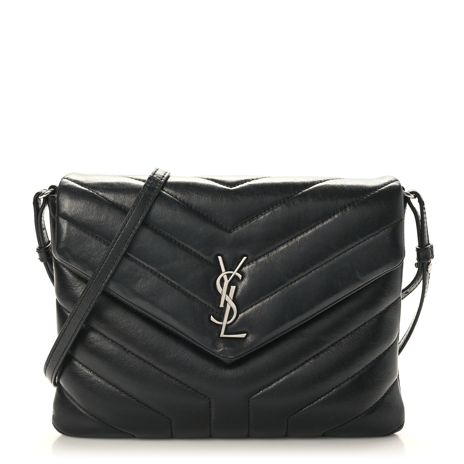 Saint Laurent Calfskin Y Quilted Monogram Loulou Flap Bag Black 1 of 10
