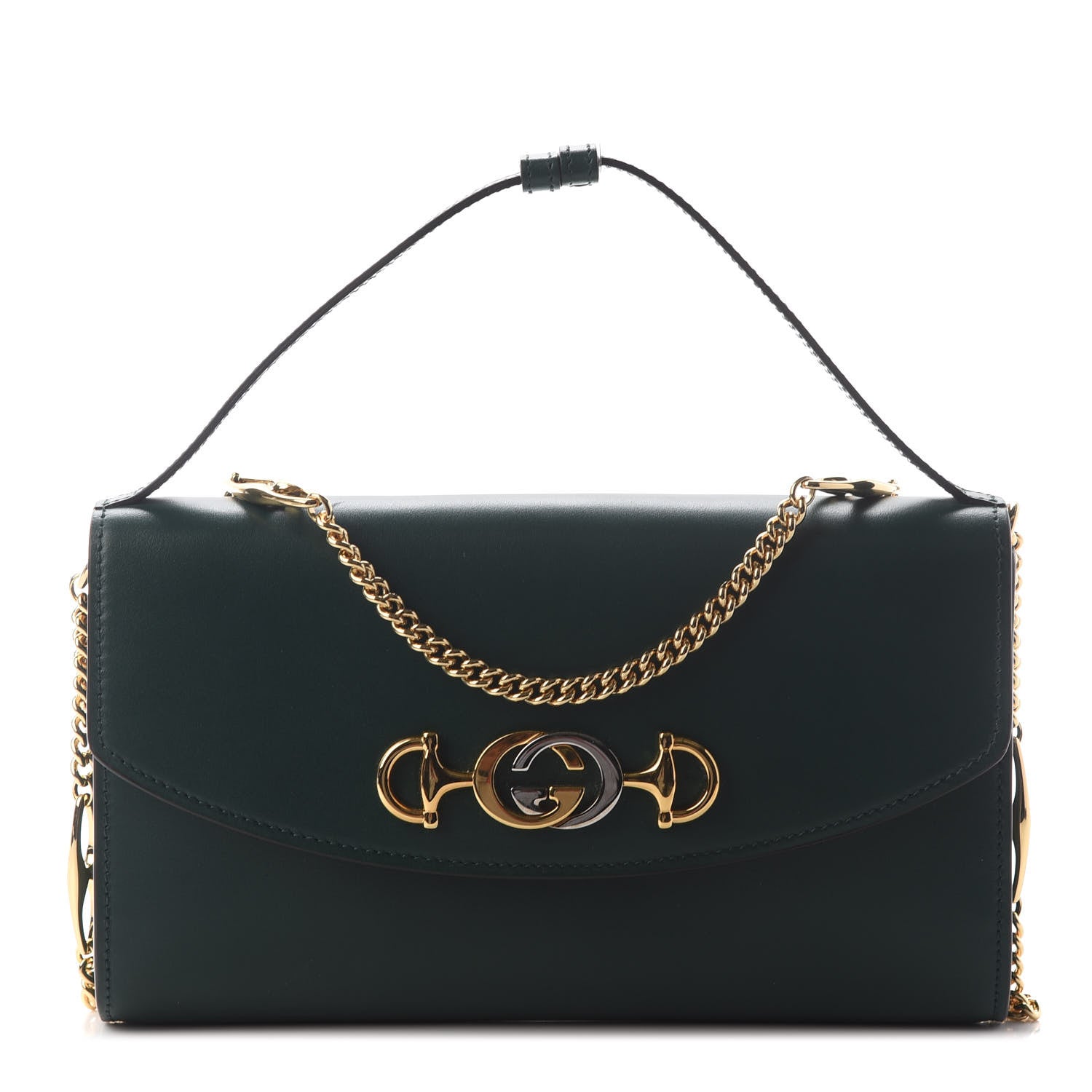 Gucci Smooth Calfskin Small Zumi Top Handle Shoulder Bag Vintage Green 1 of 9