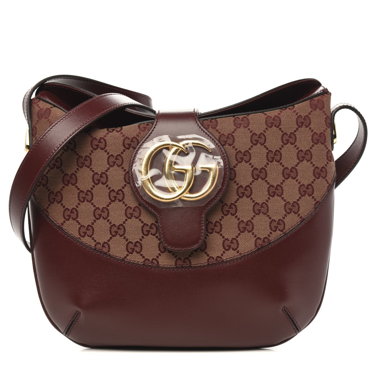 GG Monogram Calfskin Medium Arli Shoulder Bag Sahara Rubino Chardonnay