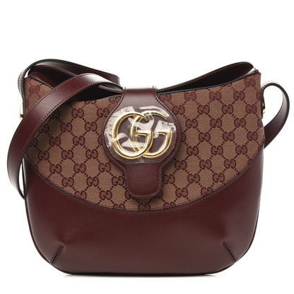 Gucci GG Monogram Calfskin Medium Arli Shoulder Bag Sahara Rubino Chardonnay 1 of 9