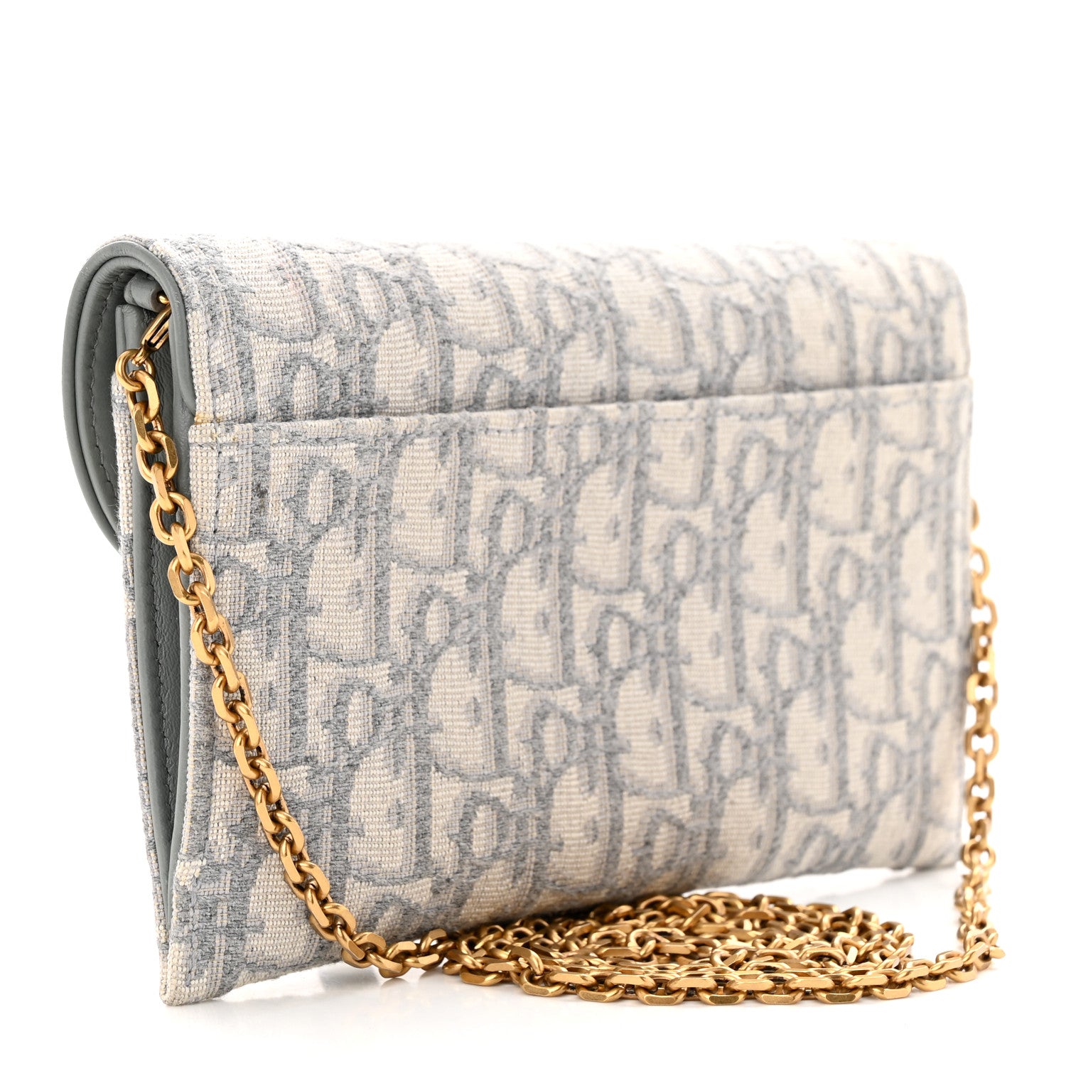 Christian Dior Oblique Saddle Chain Long Wallet Grey 3 of 11